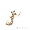 MULTI CZ MOON WITH STAR DANGLE CZ 316L SURGICAL STEEL L-SHAPE NOSE RING